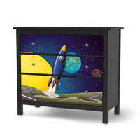Möbelfolie Space Rocket - IKEA Hemnes Kommode 3 Schubladen - schwarz