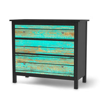 Möbelfolie Wooden Aqua - IKEA Hemnes Kommode 3 Schubladen - schwarz
