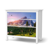 Möbelfolie Alpenblick - IKEA Hemnes Kommode 3 Schubladen - weiss