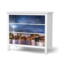 Möbelfolie Brooklyn Bridge - IKEA Hemnes Kommode 3 Schubladen - weiss