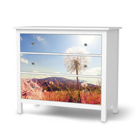 Möbelfolie Dandelion - IKEA Hemnes Kommode 3 Schubladen - weiss
