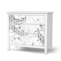 Möbelfolie Florals Plain 2 - IKEA Hemnes Kommode 3 Schubladen - weiss