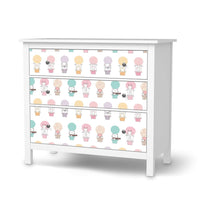 Möbelfolie Flying Animals - IKEA Hemnes Kommode 3 Schubladen - weiss