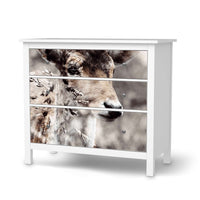 Möbelfolie Hirsch - IKEA Hemnes Kommode 3 Schubladen - weiss