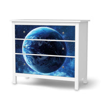 Möbelfolie Planet Blue - IKEA Hemnes Kommode 3 Schubladen - weiss