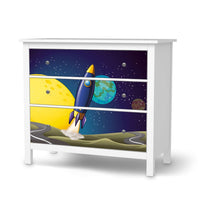 Möbelfolie Space Rocket - IKEA Hemnes Kommode 3 Schubladen - weiss
