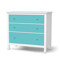 Möbelfolie Türkisgrün Light - IKEA Hemnes Kommode 3 Schubladen - weiss