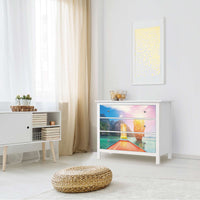 Möbelfolie Blue Water Lagoon - IKEA Hemnes Kommode 3 Schubladen - Wohnzimmer
