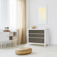 Möbelfolie Braungrau Dark - IKEA Hemnes Kommode 3 Schubladen - Wohnzimmer