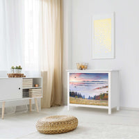 Möbelfolie Herbstwald - IKEA Hemnes Kommode 3 Schubladen - Wohnzimmer