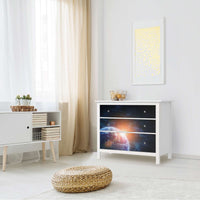 Möbelfolie Sunrise - IKEA Hemnes Kommode 3 Schubladen - Wohnzimmer