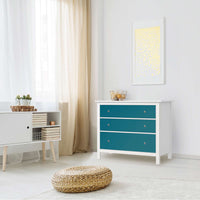 Möbelfolie Türkisgrün Dark - IKEA Hemnes Kommode 3 Schubladen - Wohnzimmer