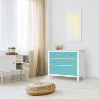 Möbelfolie Türkisgrün Light - IKEA Hemnes Kommode 3 Schubladen - Wohnzimmer