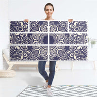 Möbelfolie Blue Mandala - IKEA Hemnes Kommode 8 Schubladen - Folie