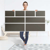 Möbelfolie Braungrau Dark - IKEA Hemnes Kommode 8 Schubladen - Folie