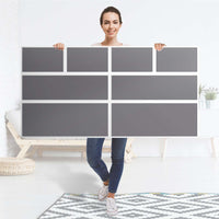 Möbelfolie Grau Light - IKEA Hemnes Kommode 8 Schubladen - Folie