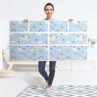 Möbelfolie Rainbow Unicorn - IKEA Hemnes Kommode 8 Schubladen - Folie