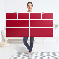 Möbelfolie Rot Dark - IKEA Hemnes Kommode 8 Schubladen - Folie