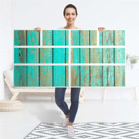 Möbelfolie Wooden Aqua - IKEA Hemnes Kommode 8 Schubladen - Folie