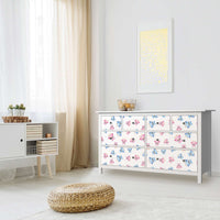 Möbelfolie Eulenparty - IKEA Hemnes Kommode 8 Schubladen - Kinderzimmer