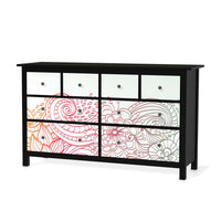 Möbelfolie Floral Doodle - IKEA Hemnes Kommode 8 Schubladen - schwarz