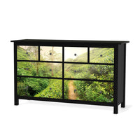 Möbelfolie Green Tea Fields - IKEA Hemnes Kommode 8 Schubladen - schwarz