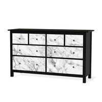 Möbelfolie Marmor weiß - IKEA Hemnes Kommode 8 Schubladen - schwarz