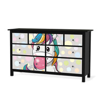 Möbelfolie Rainbow das Einhorn - IKEA Hemnes Kommode 8 Schubladen - schwarz