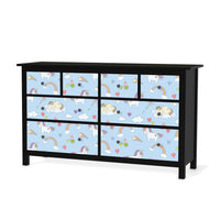 Möbelfolie Rainbow Unicorn - IKEA Hemnes Kommode 8 Schubladen - schwarz
