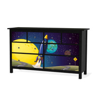 Möbelfolie Space Rocket - IKEA Hemnes Kommode 8 Schubladen - schwarz