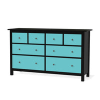 Möbelfolie Türkisgrün Light - IKEA Hemnes Kommode 8 Schubladen - schwarz