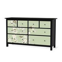 Möbelfolie White Blossoms - IKEA Hemnes Kommode 8 Schubladen - schwarz
