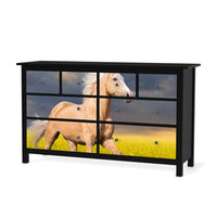 Möbelfolie Wildpferd - IKEA Hemnes Kommode 8 Schubladen - schwarz