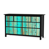 Möbelfolie Wooden Aqua - IKEA Hemnes Kommode 8 Schubladen - schwarz