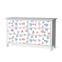Möbelfolie Eulenparty - IKEA Hemnes Kommode 8 Schubladen - weiss