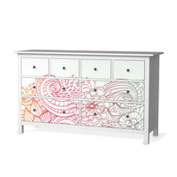 Möbelfolie Floral Doodle - IKEA Hemnes Kommode 8 Schubladen - weiss