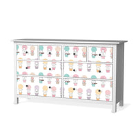 Möbelfolie Flying Animals - IKEA Hemnes Kommode 8 Schubladen - weiss