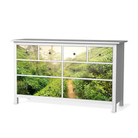 Möbelfolie Green Tea Fields - IKEA Hemnes Kommode 8 Schubladen - weiss