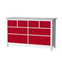 Möbelfolie Rot Dark - IKEA Hemnes Kommode 8 Schubladen - weiss