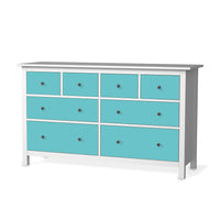 Möbelfolie Türkisgrün Light - IKEA Hemnes Kommode 8 Schubladen - weiss