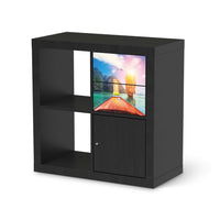 Möbelfolie IKEA Blue Water Lagoon - IKEA Expedit Regal Schubladen - schwarz