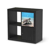 Möbelfolie IKEA Green Sea Turtle - IKEA Expedit Regal Schubladen - schwarz