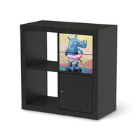Möbelfolie IKEA Nashorn - IKEA Expedit Regal Schubladen - schwarz
