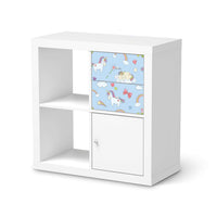 Möbelfolie IKEA Rainbow Unicorn - IKEA Expedit Regal Schubladen - weiss