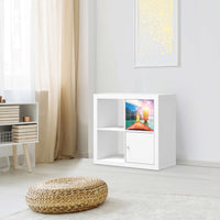 Möbelfolie IKEA Blue Water Lagoon - IKEA Expedit Regal Schubladen - Wohnzimmer