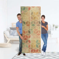Möbelfolie IKEA 3D Retro - IKEA Pax Schrank 236 cm Höhe - 2 Türen - Folie