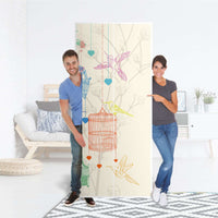 Möbelfolie IKEA Birdcage - IKEA Pax Schrank 236 cm Höhe - 2 Türen - Folie