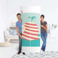 Möbelfolie IKEA Funny Wale - IKEA Pax Schrank 236 cm Höhe - 2 Türen - Folie