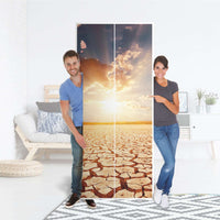 Möbelfolie IKEA Savanne - IKEA Pax Schrank 236 cm Höhe - 2 Türen - Folie