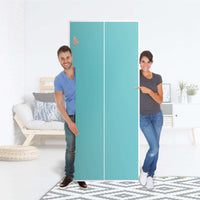 Möbelfolie IKEA Türkisgrün Light - IKEA Pax Schrank 236 cm Höhe - 2 Türen - Folie